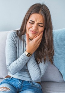 Woman with a toothache